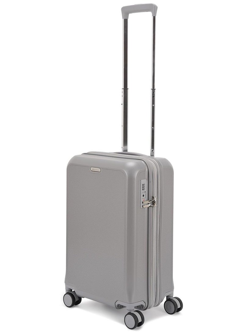 Echolac Sense 56+67+78 Cm Hardcase Expandable 4-Double Wheeled 3 Piece Luggage Trolley Set - Silver - Image 4